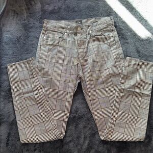 H&M Skinny-fit, 5-pocket pants in stretch cotton twill/plaid - 29